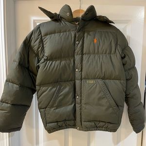 Ralph Lauren Polo boys puffer jacket w removable hood 10/12 great condition.